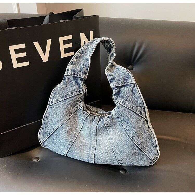 women handbag Do old retro 2025 new high-end denim armpit bag niche large capacity commuting shoulder bag