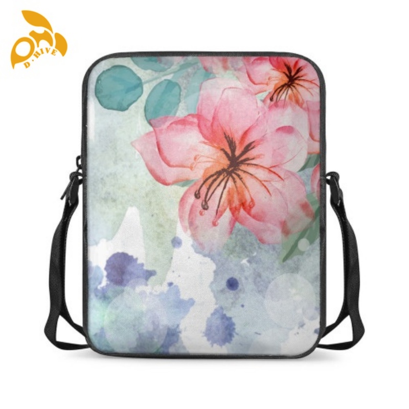 Free delivery. Designers customize lightweight high-quality full-print casual versatile crossbody bags in white and black.