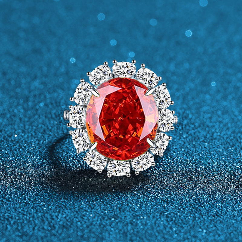 Chic Feminine Adornment Crafted from Premium .925 Silver, this Ornate Ring Highlights Unique Flora Motif Complemented by Exquisite Semi-Precious Jewel