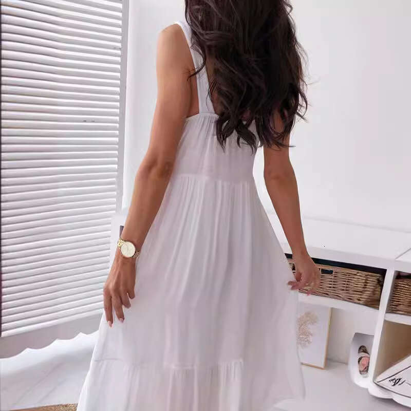Maxi Dress New Sexy Lace Spliced Strap Beach Dress Long Dress