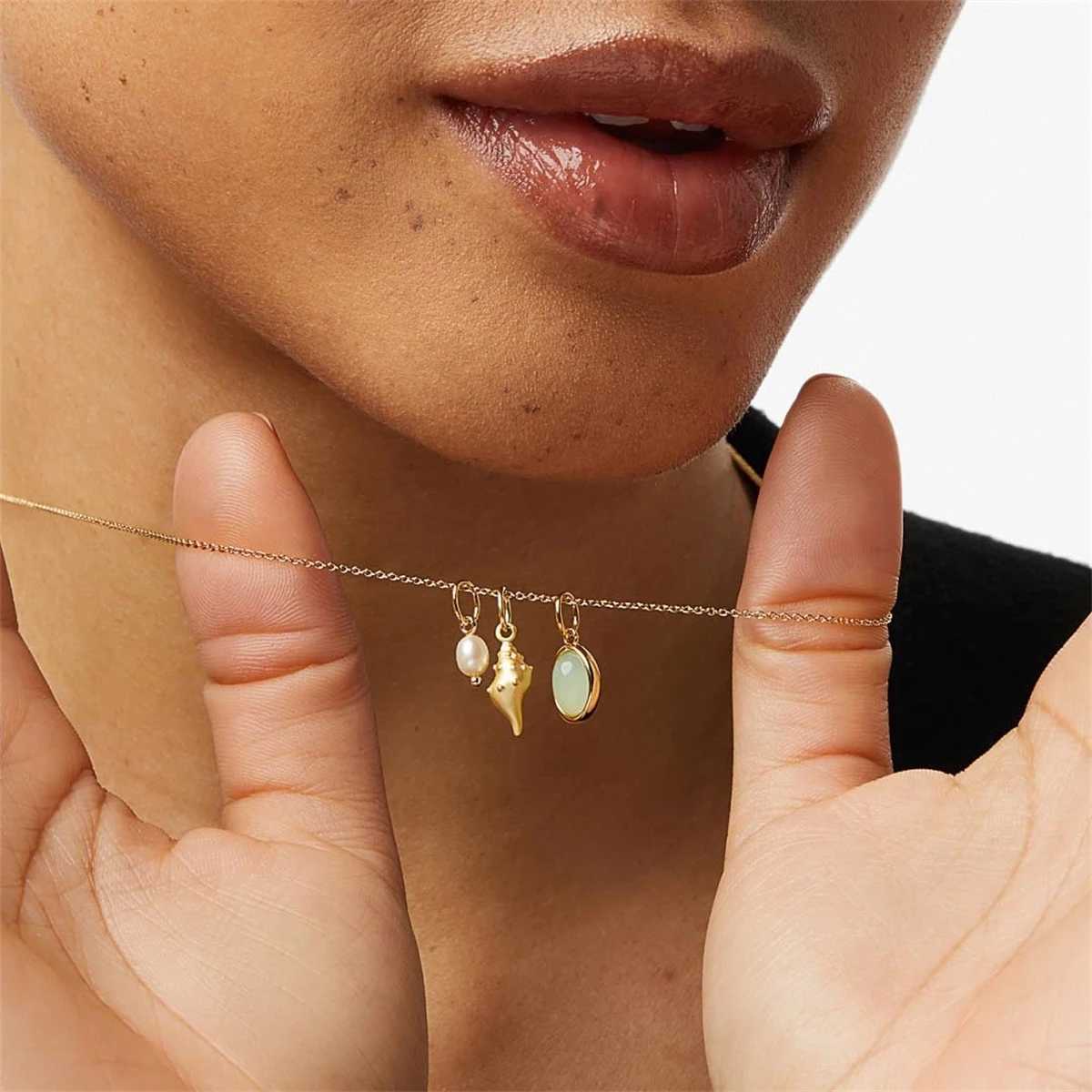Dongling Jade Shell Conch Necklace Vintage Elegant Heavy Industry Instagram French Style Necklace Gold Plated XJ250524