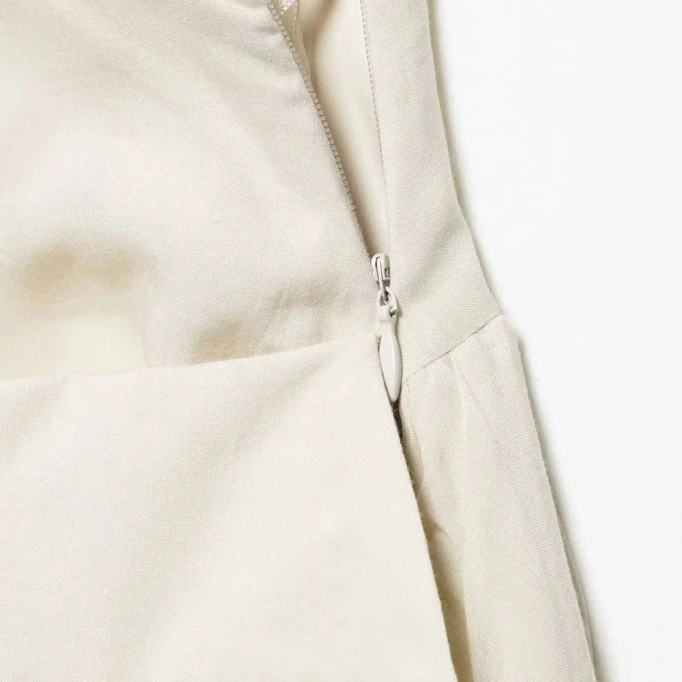 ZBZA Womens Aline Pleated Mini Skirt Layered High Waist Beaded Hidden Zipper Solid Spring Summer Female Chic 250516Z