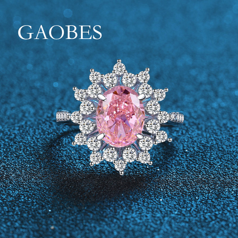 S925 Sterling Silver Red and Blue Sapphire Diamond Ring, Radiant Cut Gemstone Women's Ring, Ice Flower Cut Fashion Jewelry for Women