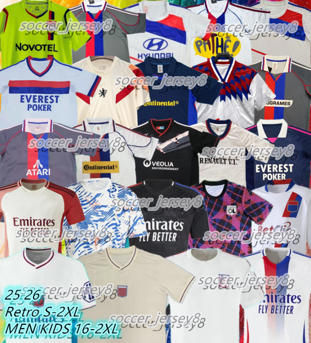24 25 26 lyon Soccer Jerseys retro 00 01 02 08 09 10 11 BENRAHMA MIKAUTADZE 75-year-anniversary GOVOU LISANDRO GOURCUFF Maillot de foot 2026 men kids kit football shirt