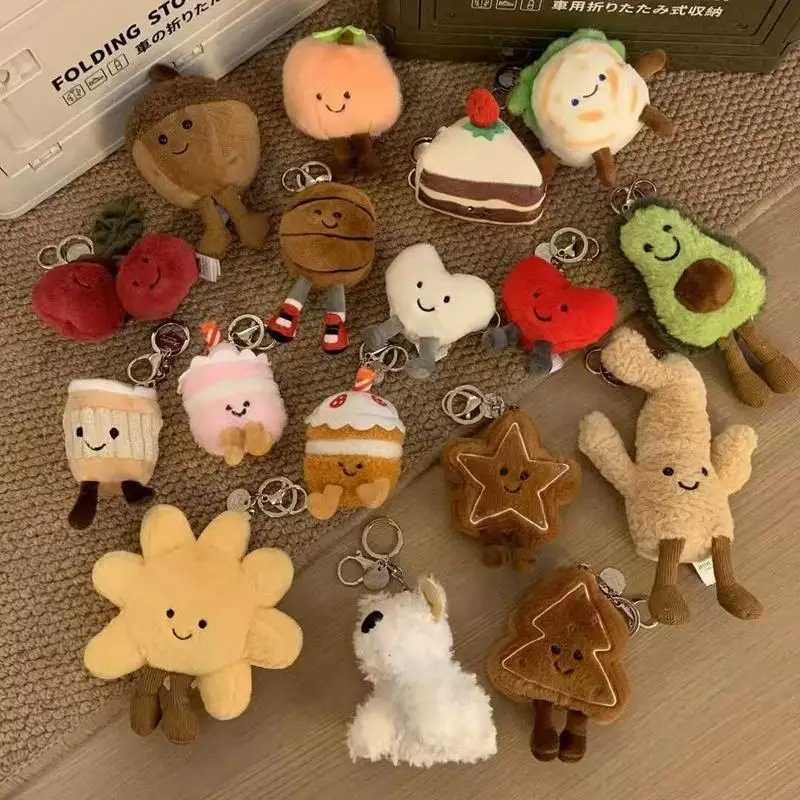 New Fun Marshmallow Keychain Cotton Candy Two Tone Cute Soft Two Tone Keychain Bag Pendant Accessories Dolls Pendant Xmas Gifts W250524