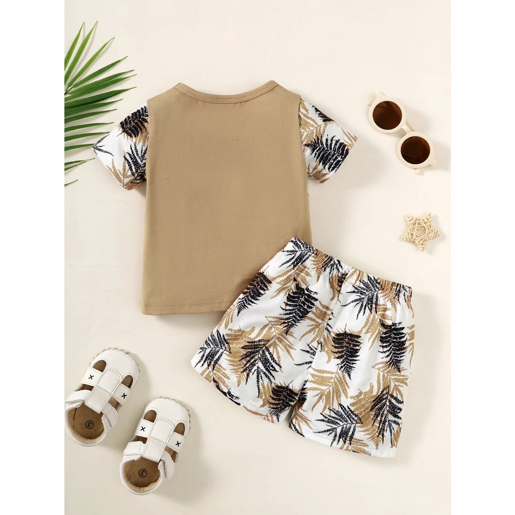 13 Years Baby Boy Clothes Set Short Sleeves TopShorts 2PCS Summer Daily Casual Outfit Toddler Beach Style Clothing 250517z