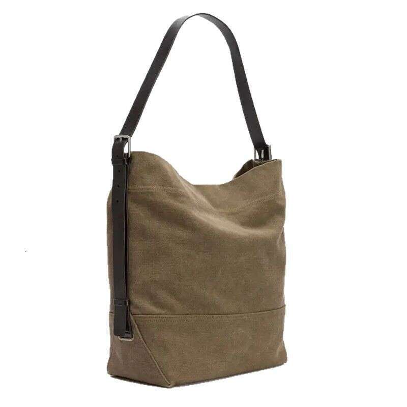 Tote Bag Lazy Style Tote Bag Large Capacity Canvas Bag Genuine Leather Women's Bag Crossbody Two-Color Bag Lady Bags