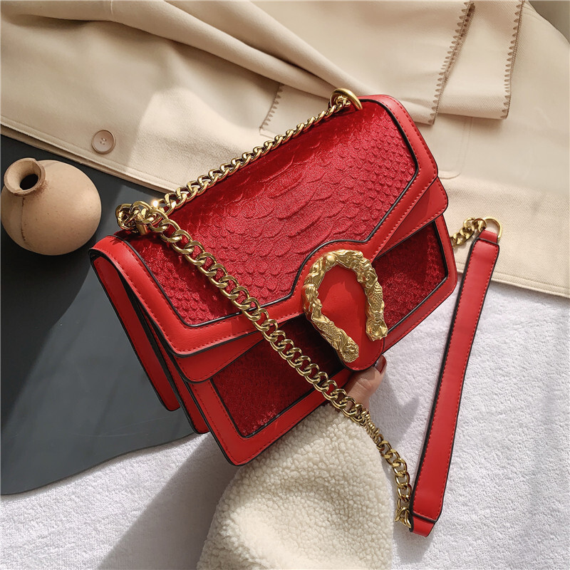 Luxury Brand Designer Bag Winter Chain 2022 New Trendy Women's Fashion Shoulder Korean Edition Instagram Crocodile Cross Body Bag