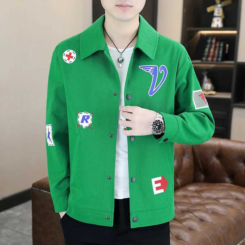 Spring Autumn Mens Lapel New Casual High Street Jacket trend all-match Coat Streetwear Men Fashion jacket W250524