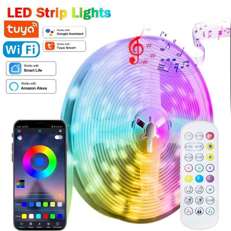 RGB Led Strip Lights 5m 10m 20m 30m Led Room Light with APP Control Flexible Ribbon Luces Led Tape for Room Bedroom Decoration W250524