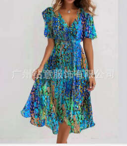 Maxi Dress New Loose Casual Shuya V Neck Floral Print Dress Floral Dress