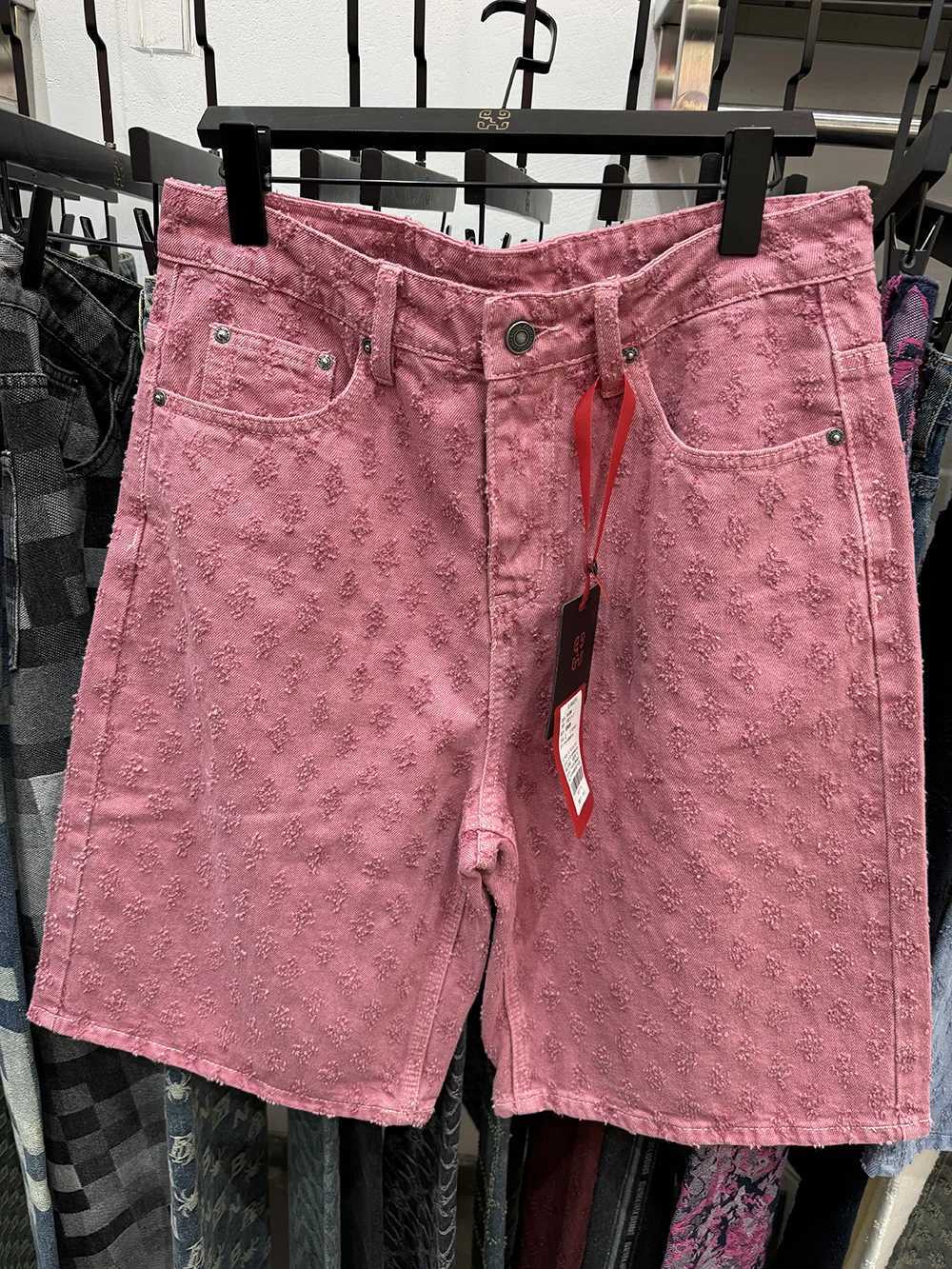 New Summer Men Distressed Short Jeans Vintage Jacquard Straight Leg Mens Denim Shorts Pants H260508 - view 7