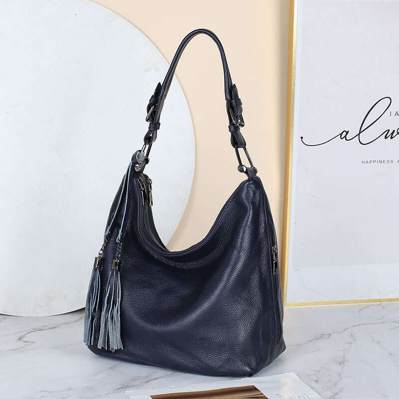 Tote Bag New Top Layer Cowhide Shoulder Genuine Leather Bag Handbag Simple Tassel Women S Bag Lady Bags
