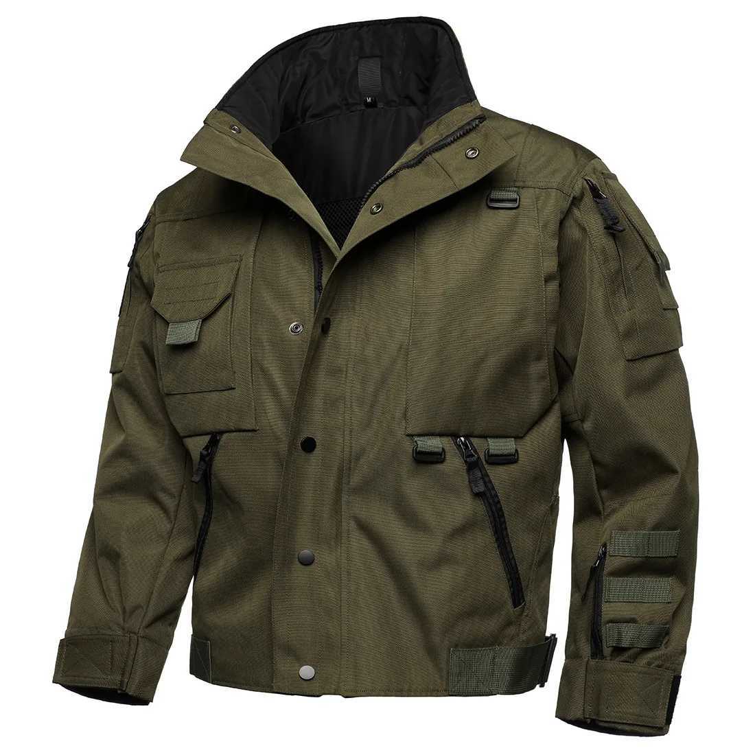 Agent Tactical Suit Jacket Mens Windproof Stab-proof Scratch-resistant Wear-resistant Locomotive Hard Jacket W250524