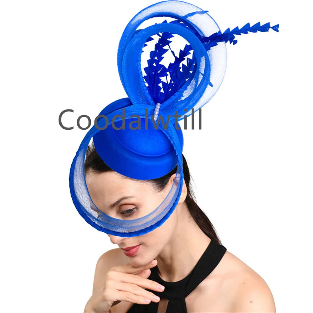 Red Green Fascinator Hat Women Hatinator With Veil And Feathers Pillboox Cap Headband Wedding Derby Occasion Chapeau Cap Femme 250520