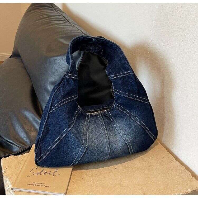 women handbag Do old retro 2025 new high-end denim armpit bag niche large capacity commuting shoulder bag