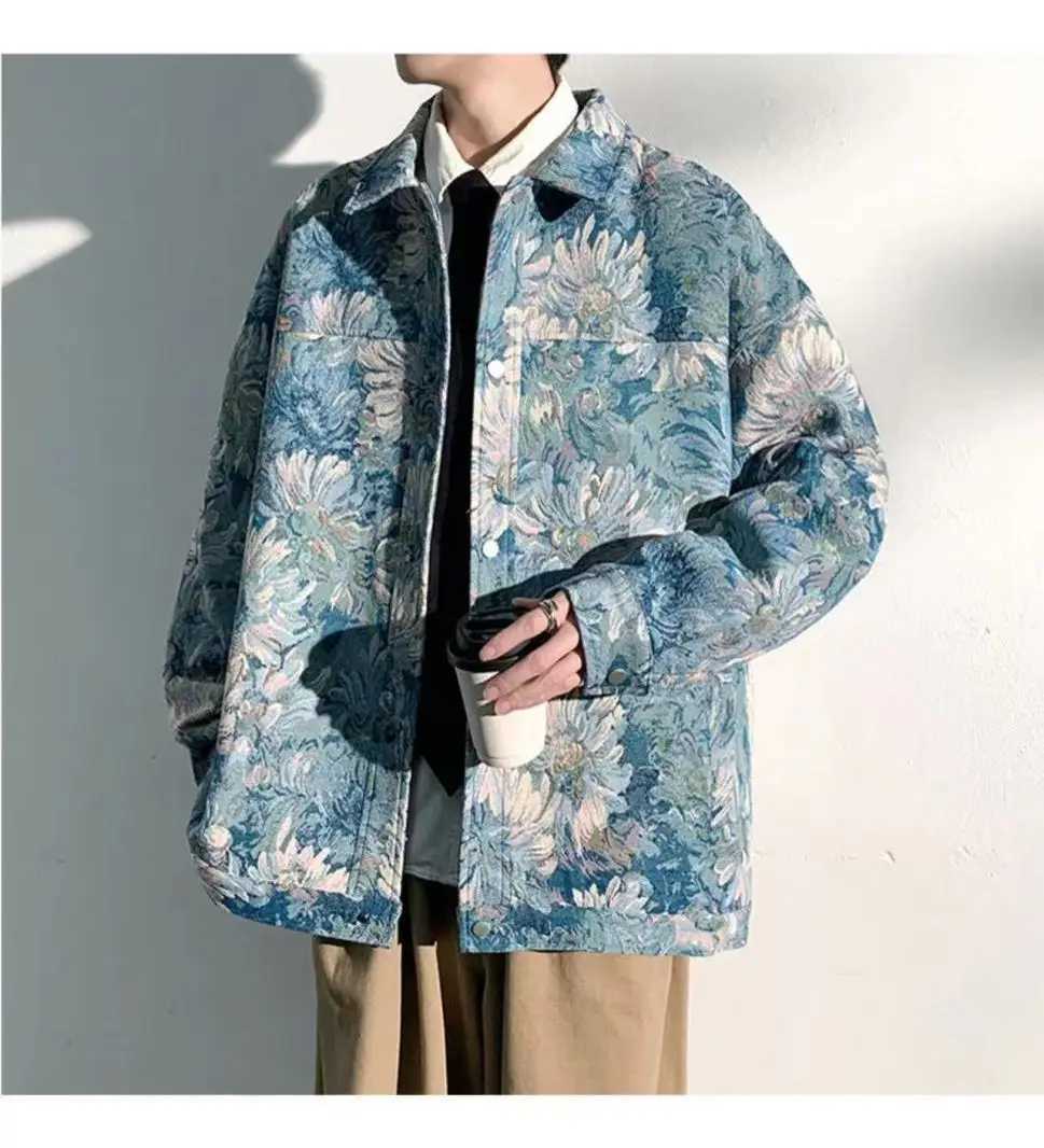 New Thin Printed Jacket Men Casual Fashion Brand Trendy Versatile Baseball Wear W250524
