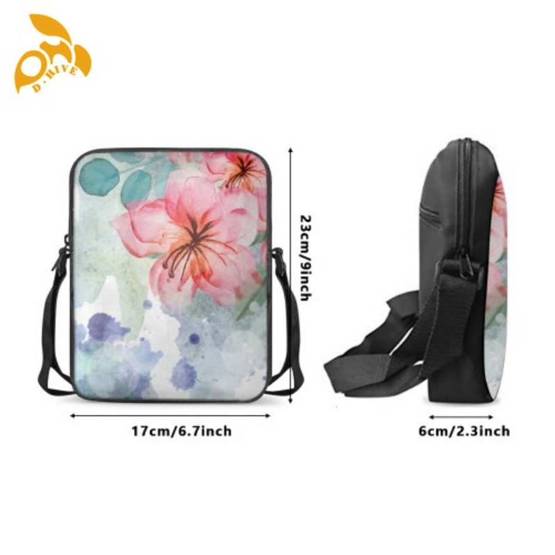Free delivery. Fashion designers customize lightweight and high-quality full-print casual versatile crossbody bags in white .