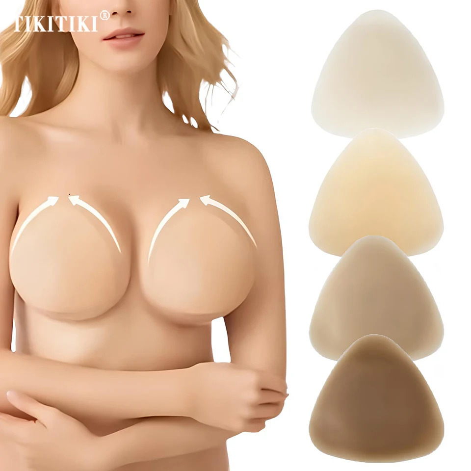 Ultra Thin Silicone Adhesive Nipple Cover Triangle Sticky Bra Push Up Chest Stickers Reusable Breast Petals For Swimsuit Bikini 250519