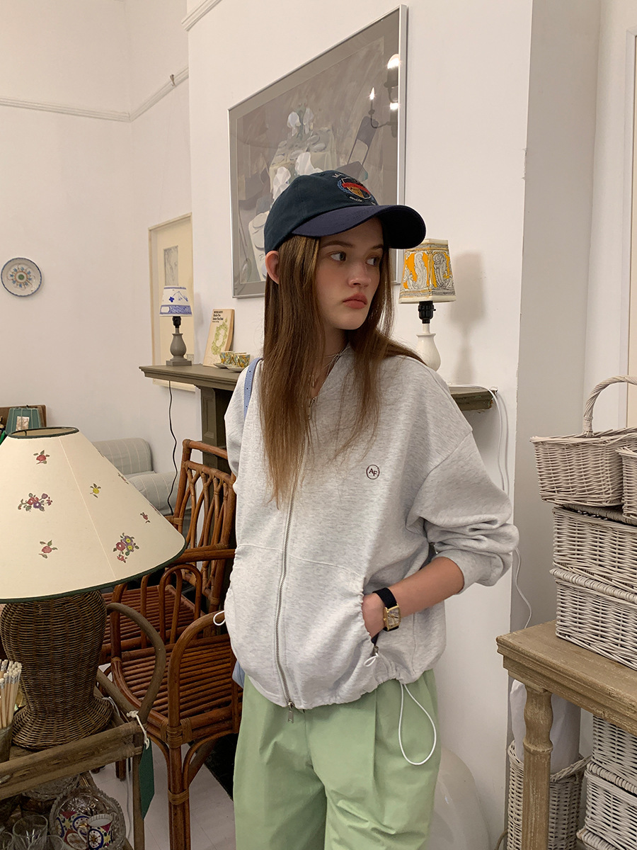 PO1290 Retro half-high collar hooded plus fleece sweatshirt for women! 24 Winter all-match thick warm pullover casual hoodie