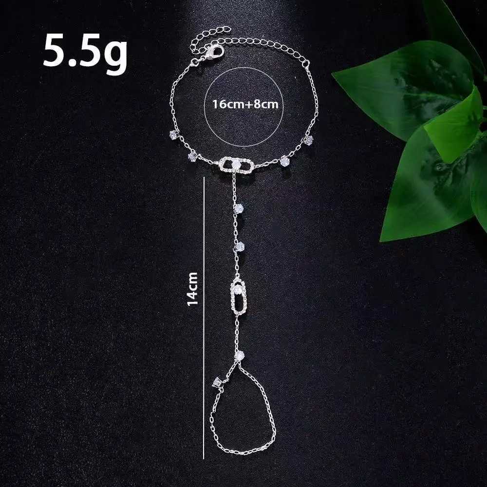 Luxury Crystal Hollow Geometric Hand Back Chain Summer Beach Adjustable Bracelets Charm Bracelet Bangles for Women Gift XJ250524