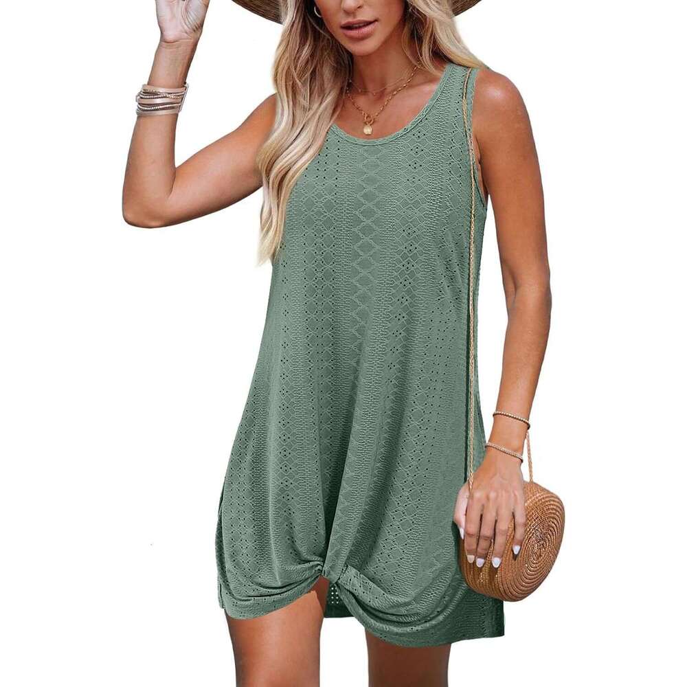 Maxi Dress Women S Summer New Hollow Beach Vacation Twisted Dress Long Dress