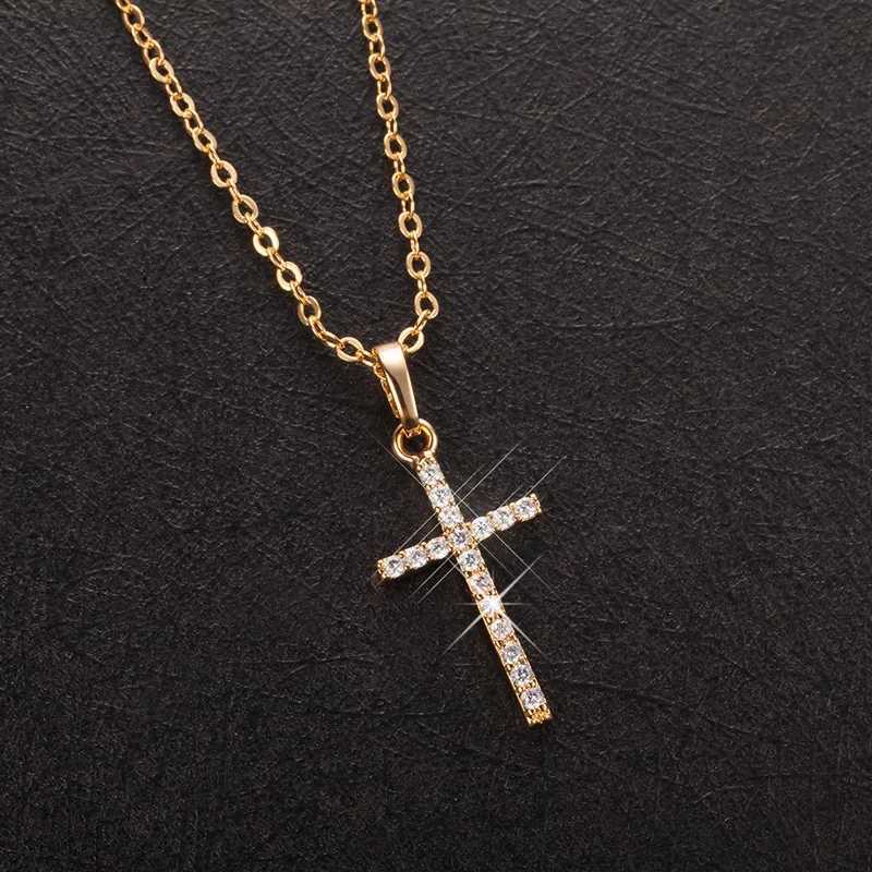 Hot Selling Jewelry Cross Pendant Necklace With Zircon Fashionable And Personalized Design Popular Hip Hop Neck Chain XJ250524