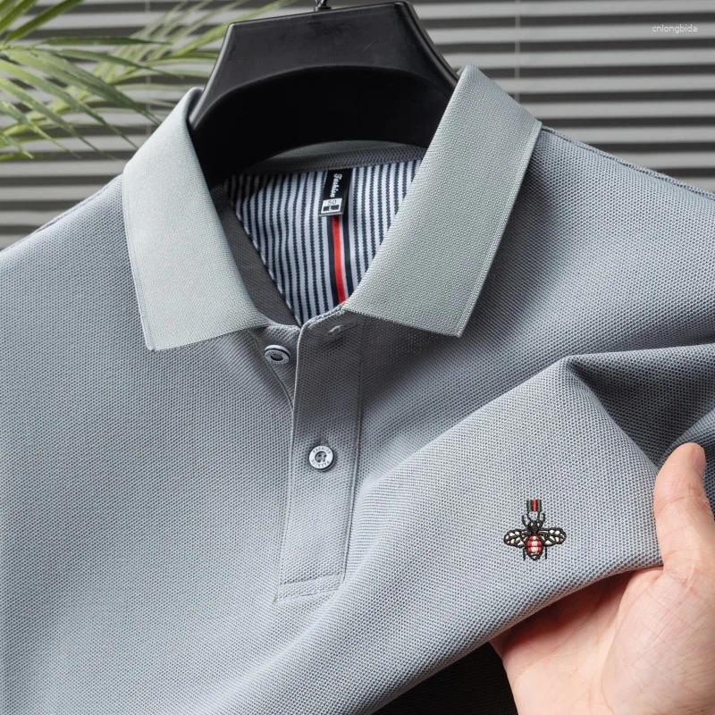 Men's Polos Pure Cotton Summer Shortsleeved Comfortable Breathable Polo Shirt High-end Designer Brand Embroidered T-shirt Top