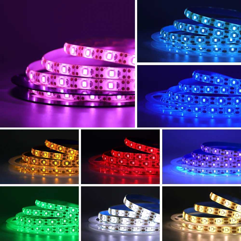 5V USB LED Strip Light SMD 2835 60Leds/m Flexible Ribbon Tape TV Background Lighting 1M 2M 3M 5M LED String Light Room Decor W250701