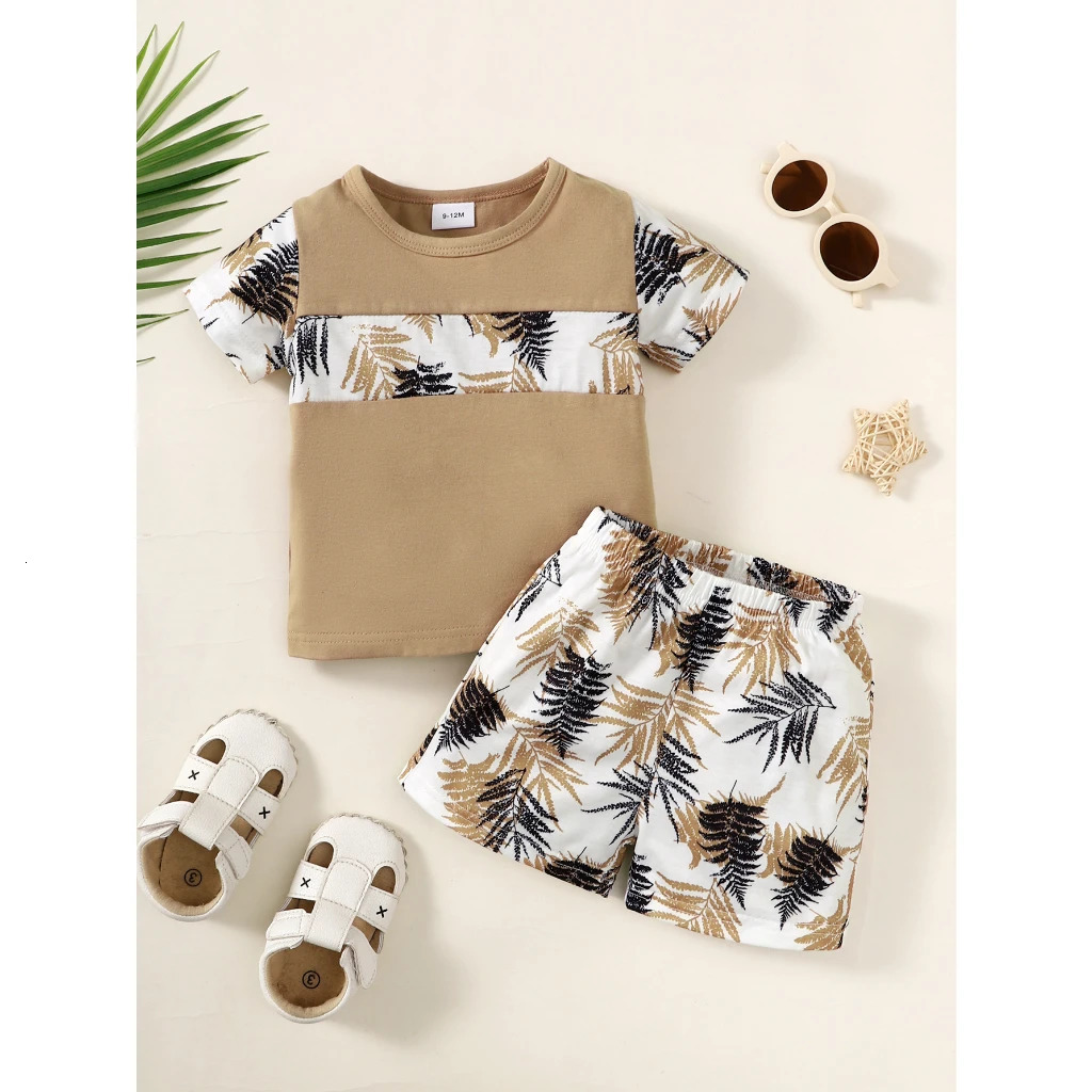 13 Years Baby Boy Clothes Set Short Sleeves TopShorts 2PCS Summer Daily Casual Outfit Toddler Beach Style Clothing 250517z