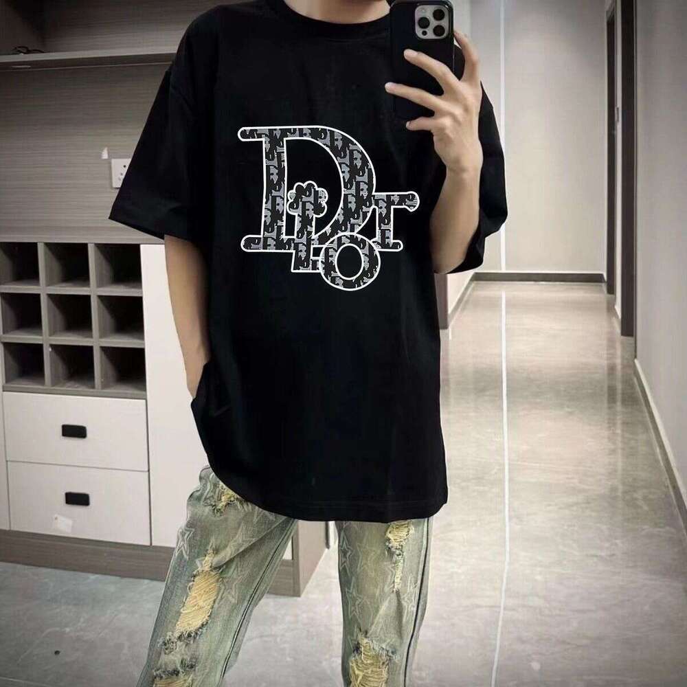 Spiritual Society Kid Net Red Same Large D Letter Top Kwai Couple Student Casual ins Short Sleeve T-shirt roamfree