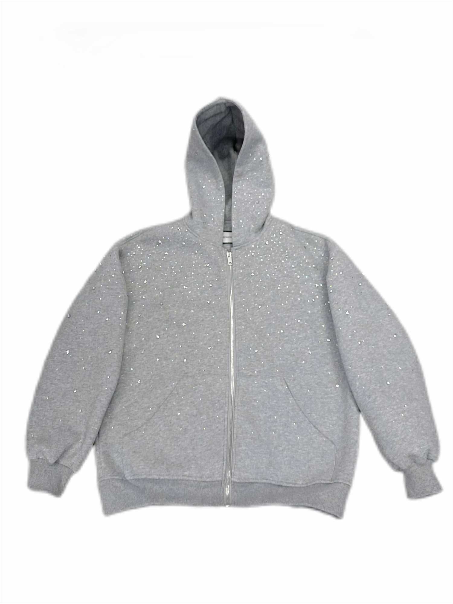 Mens and Womens Original 2025 Spring New Babysbreath Hot Diamond Jacket Chic Hooded Zipper Coats High-end Solid Color Jackets W250524