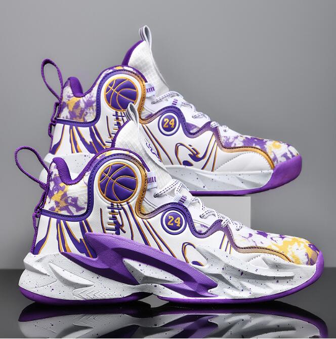 Large size US 13 14 high top basketball shoes for boys teenagers primary and secondary school students children's concrete floor practical sports