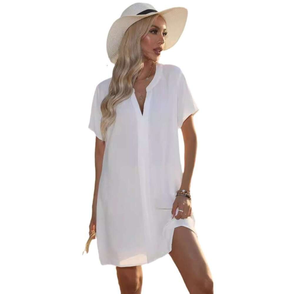Maxi Dress Women S Clothing Summer Casual V Neck Shirt Dress Beach Skirt Long Dress
