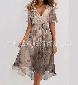 Maxi Dress New Loose Casual Shuya V Neck Floral Print Dress Floral Dress