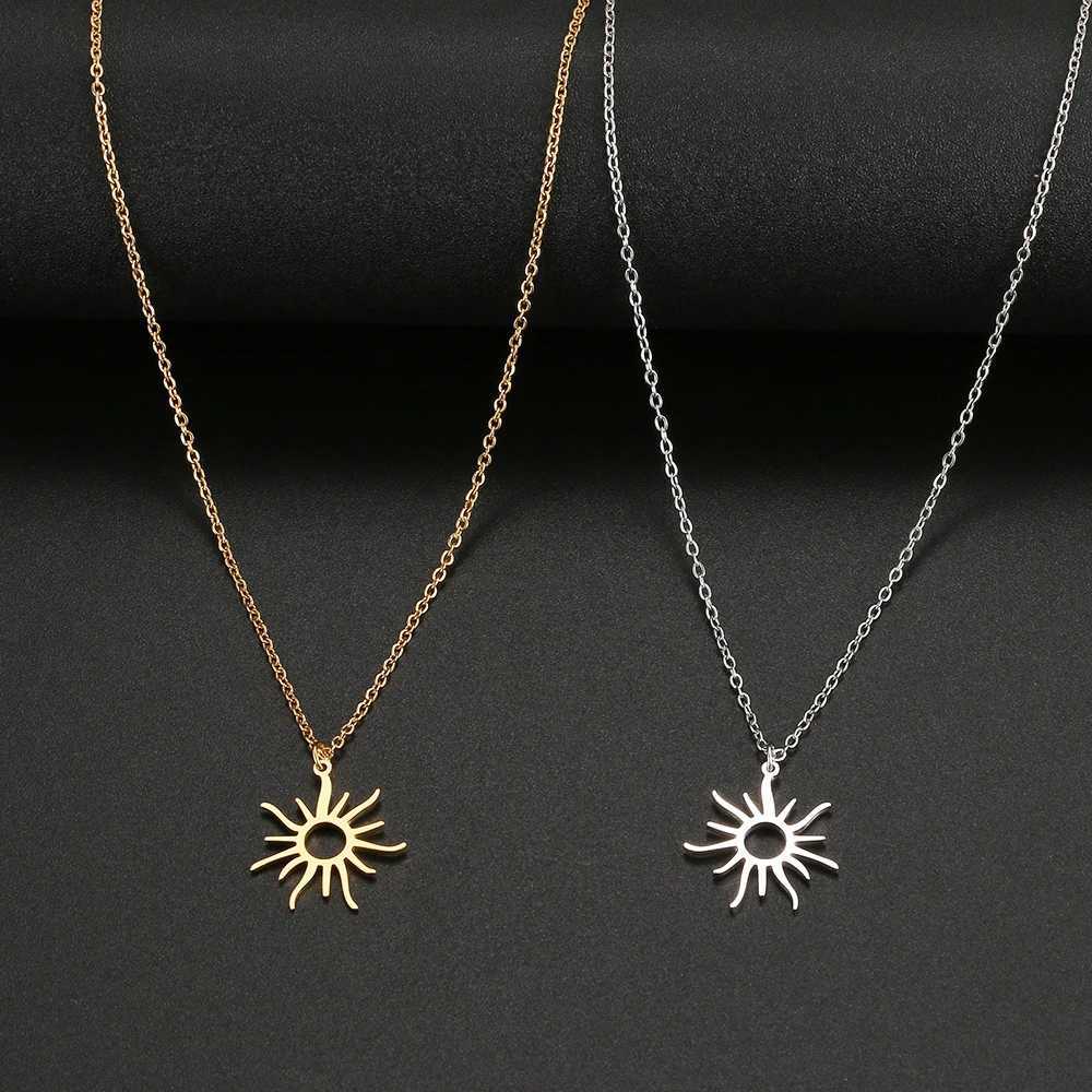 Stainless Steel Necklaces Exquisite Big Sun Style Pendant Collar Chain Fashion Necklace For Women Men Jewelry Friends Best Gifts XJ250524