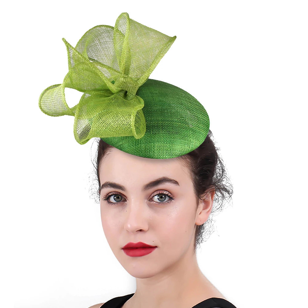 High quality Sinamay Women Wedding Fascinator Hats Nice Feather With Bow Ladies Hair Accessory Headwear Party Floral Headpiece 250519