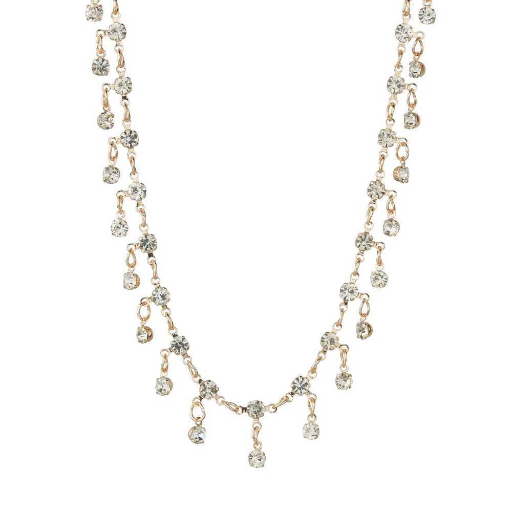 YWZIXLN Luxury Bling Rhinestone Chain Tassel Crystal Pendant Fashion Choker Necklaces Jewelry For Women Elegant Choker Jewelry XJ250524