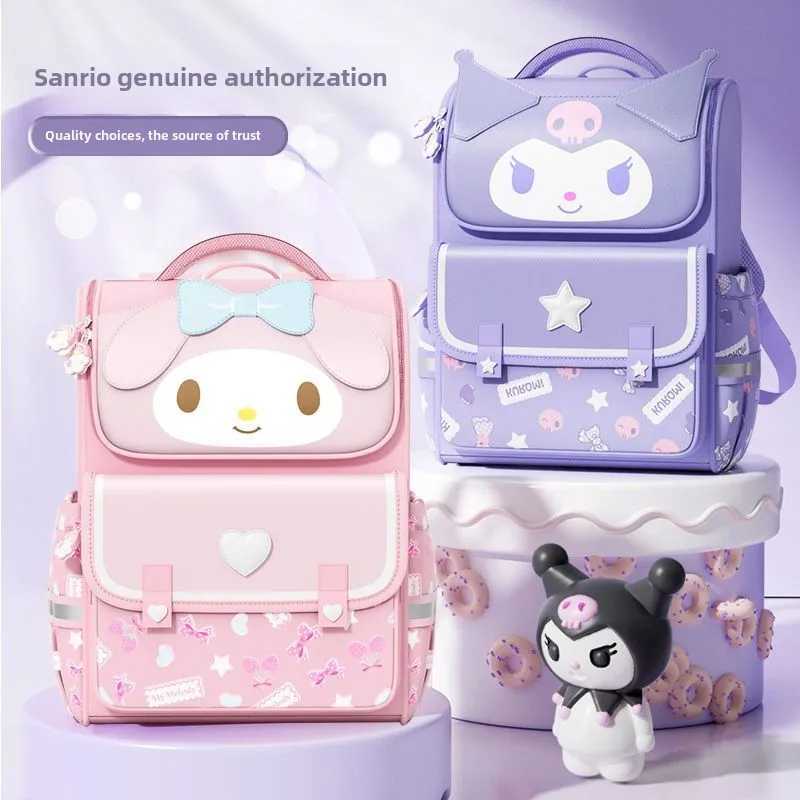 Cute Sanrio cartoon My Melody Kuromi Hello Kitty backpack Student large capacity spine protection and burden reduction backpackw250524