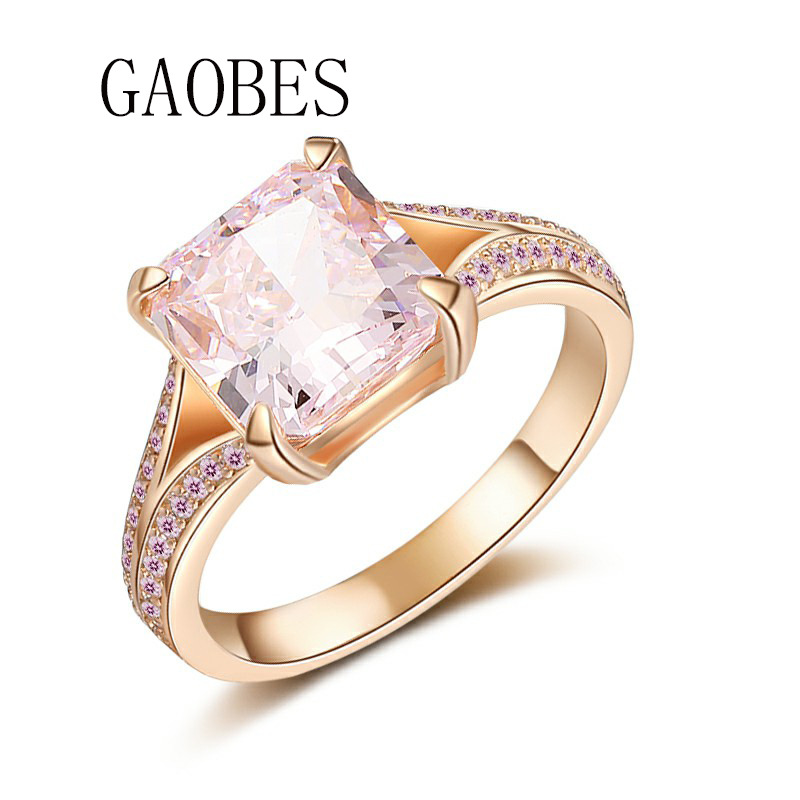 925 Sterling Silver Princess Cut Ice Flower Pink Diamond Ring with High Carbon Stones for Luxury Engagement and Wedding Jewelry