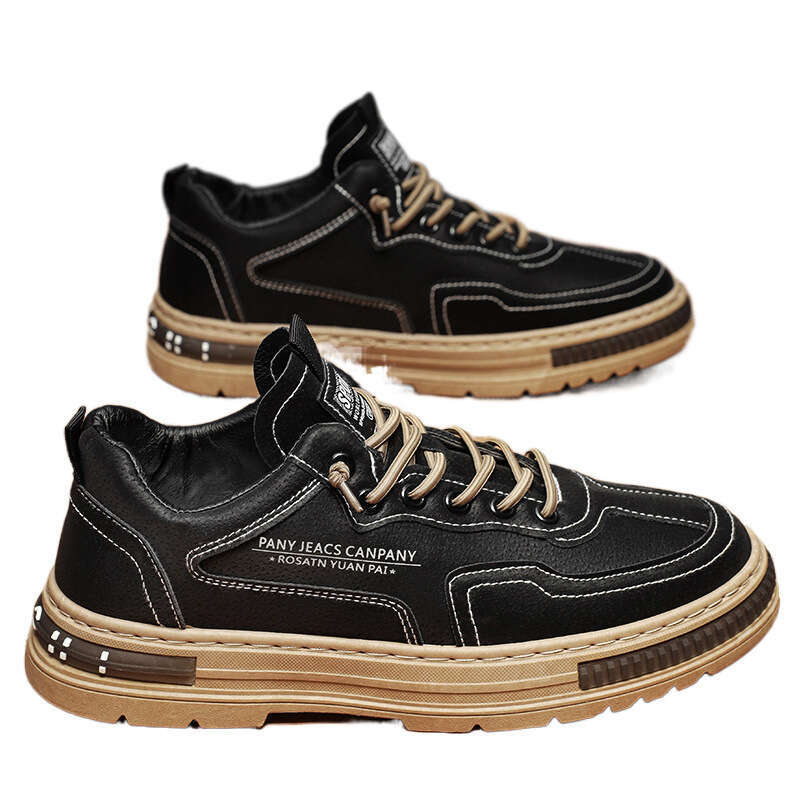 Men's Shoes Waterproof And Dirt Resistant Workwear Shoes Mens 2025 Spring New Style Anti Slip And Wear-resistant Casual Board Shoes Thick Soled R