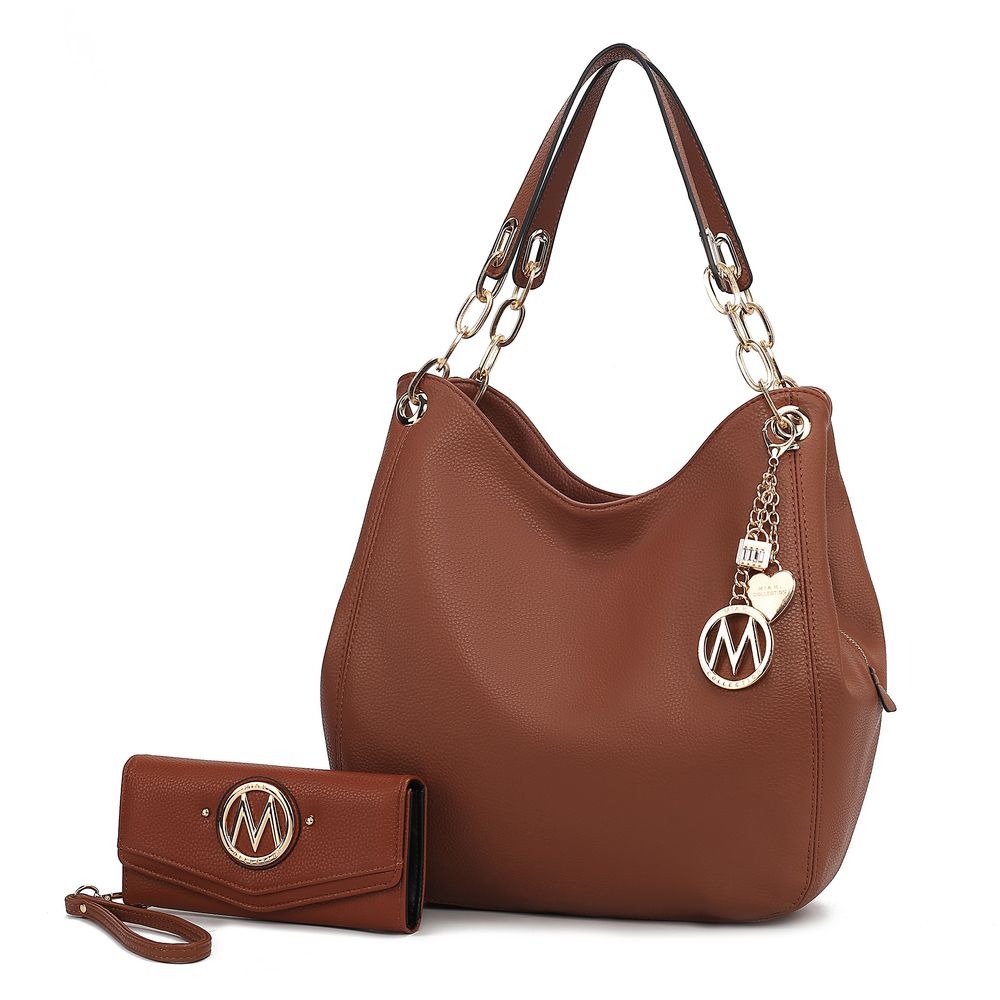 Designer Bag MKF Collection Ashley Vegan Leather Women's Hobo Shoulder Bag with Wallet- 2 pieces by Mia k Perfect for Daily Use Travel Work