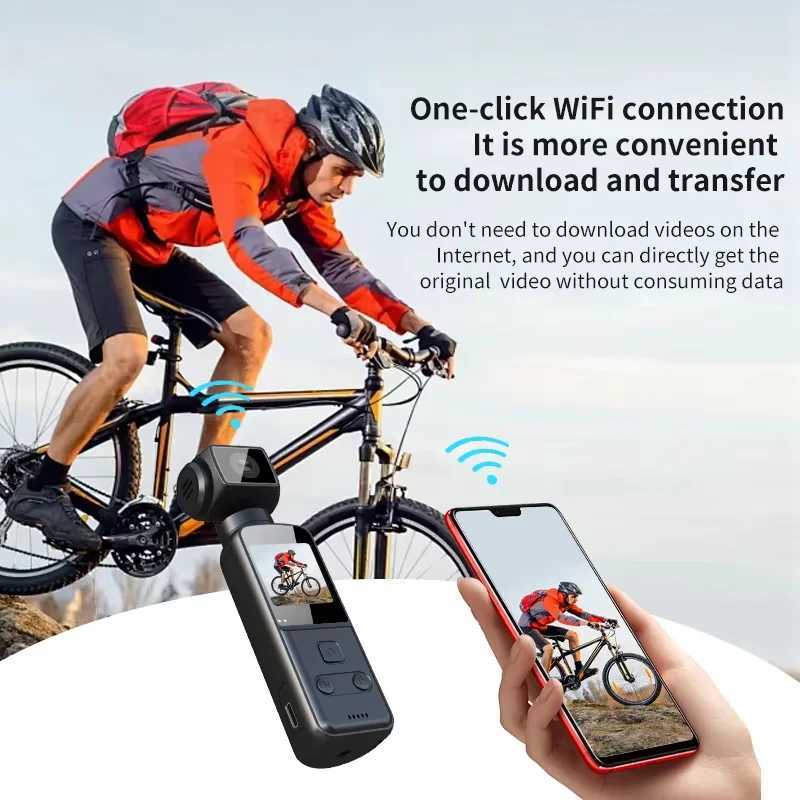 4K between HD Pocket Action Camera 270 Rotatable Vlog Wifi Mini Sports Cam Waterproof Case Bicycle Travel Driver Recorder Y250523