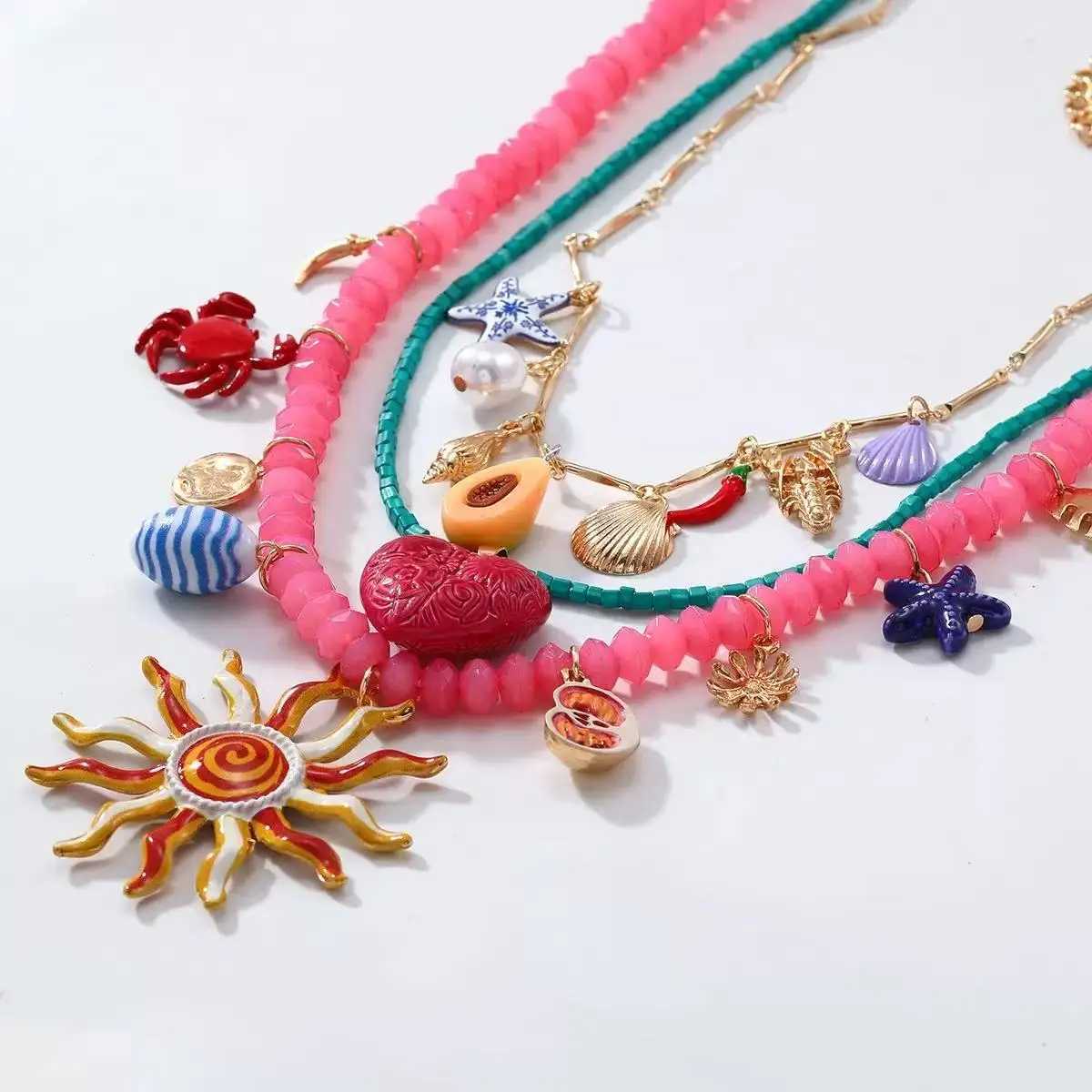 ZAA Fashion Personalized Sun flower multi-layer Necklace XJ250524
