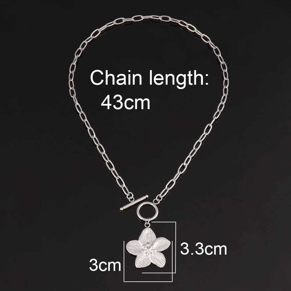 316L Stainless Steel Flower Pendant Necklace for Women Fashion Flower Pendant Chain Necklaces Femme Jewelry XJ250524