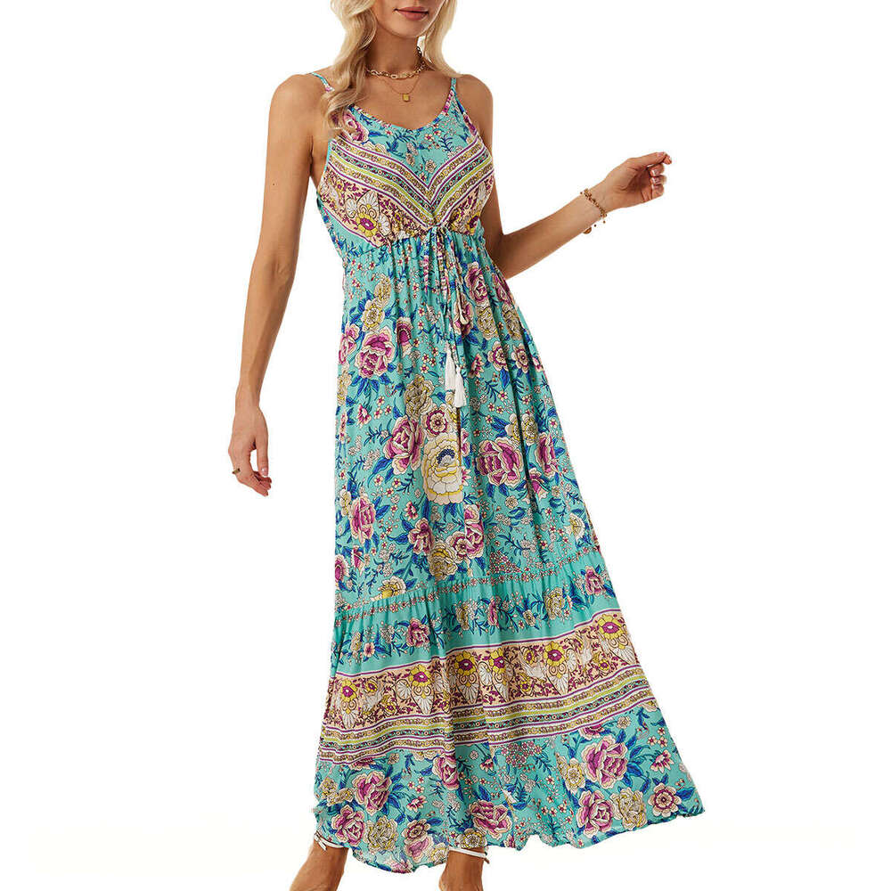 Maxi Dress Women S Clothing New Product Bohemian Camisole Dress Printed Vacation Beach Dress Floral Dress