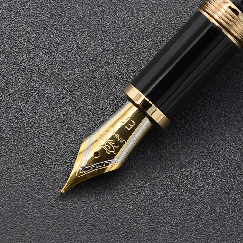 1pcs Jinhao X350 Black Metal Fountain Pen with Converter EF Nib Golden Clip Ink Pen for Business Office Gift School Office supplies Ink Pens no ink