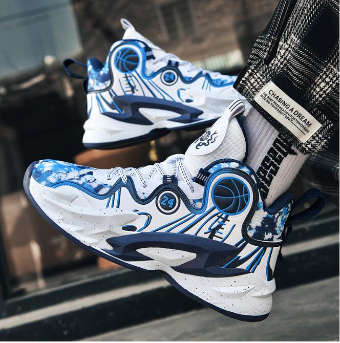 Large size US 13 14 high top basketball sneaker for boys teenagers primary and secondary school students children's concrete floor practical spor