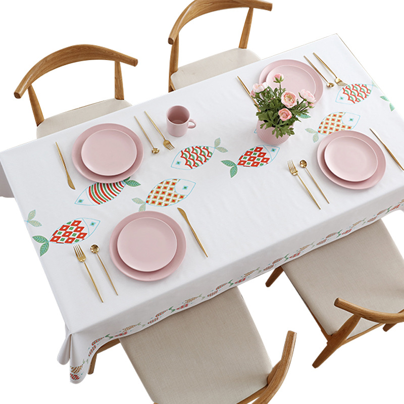 B379 tablecloth waterproof and oil-proof wash-free ins style Nordic Internet celebrity home rectangular dining table cloth coffee table cloth pvc tabl