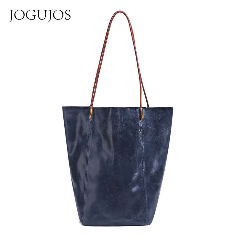 Tote Bag Genuine Leather Women's Bag Design Large Capacity Tote Bag Original Innovative Solid Color Hand-Held Shoulder Crossbody Bag Lady Bags